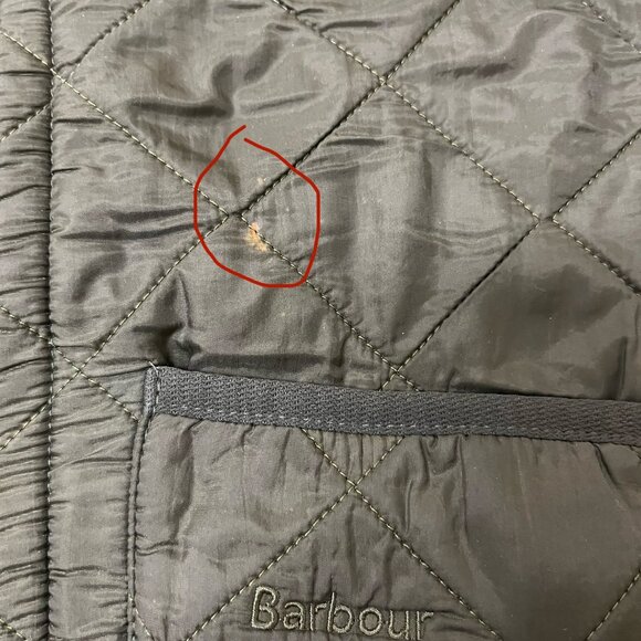 BARBOUR Small Polarquilt Liner Vest Gilet Zip-In FLAWS Ret: $150 Green - Picture 5 of 7